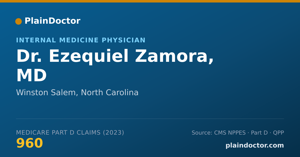 Shareable card for Ezequiel Zamora, MD - Internal Medicine Physician, Winston Salem, NC