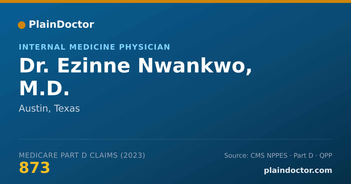 Shareable card for Ezinne Nwankwo, M.D. - Internal Medicine Physician, Austin, TX