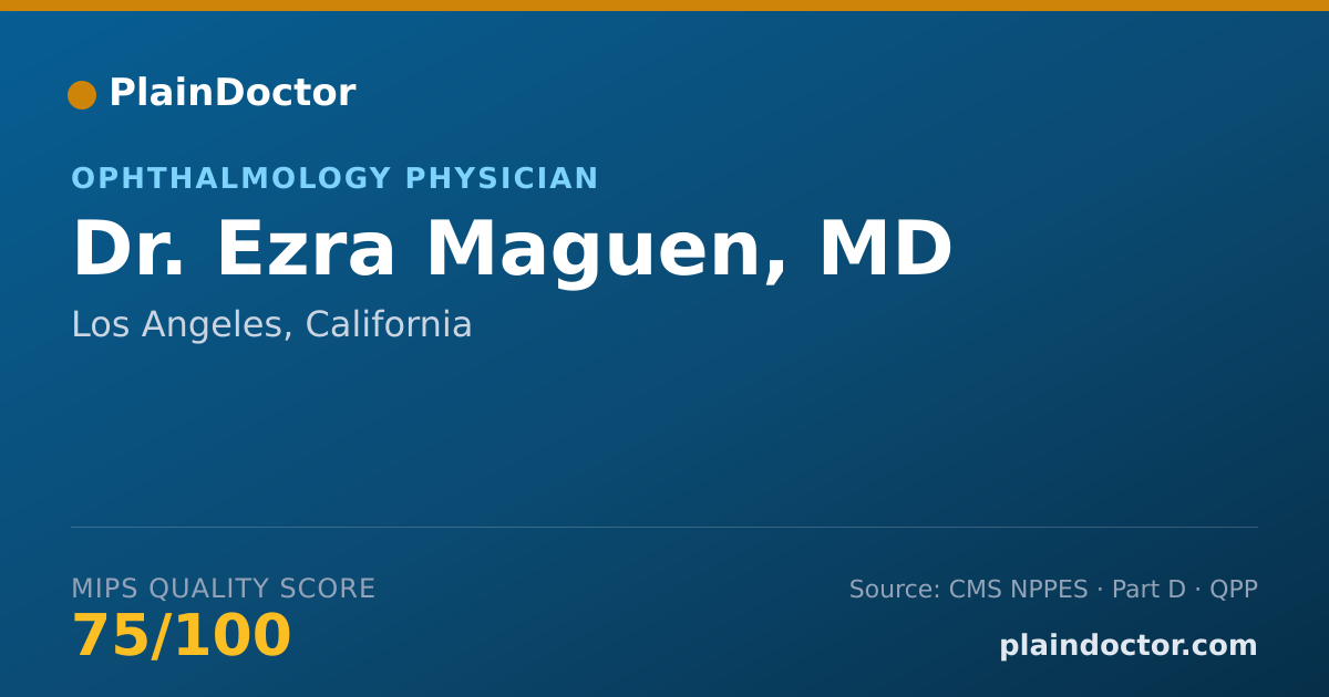 Shareable card for Ezra Maguen, MD - Ophthalmology Physician, Los Angeles, CA