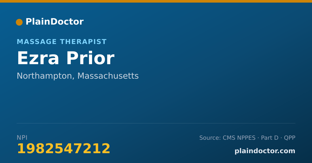 Shareable card for Ezra Prior - Massage Therapist, Northampton, MA
