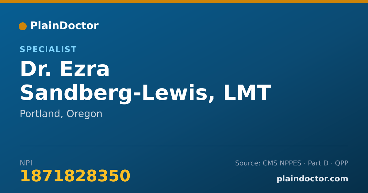 Shareable card for Ezra Sandberg-Lewis, LMT - Specialist, Portland, OR