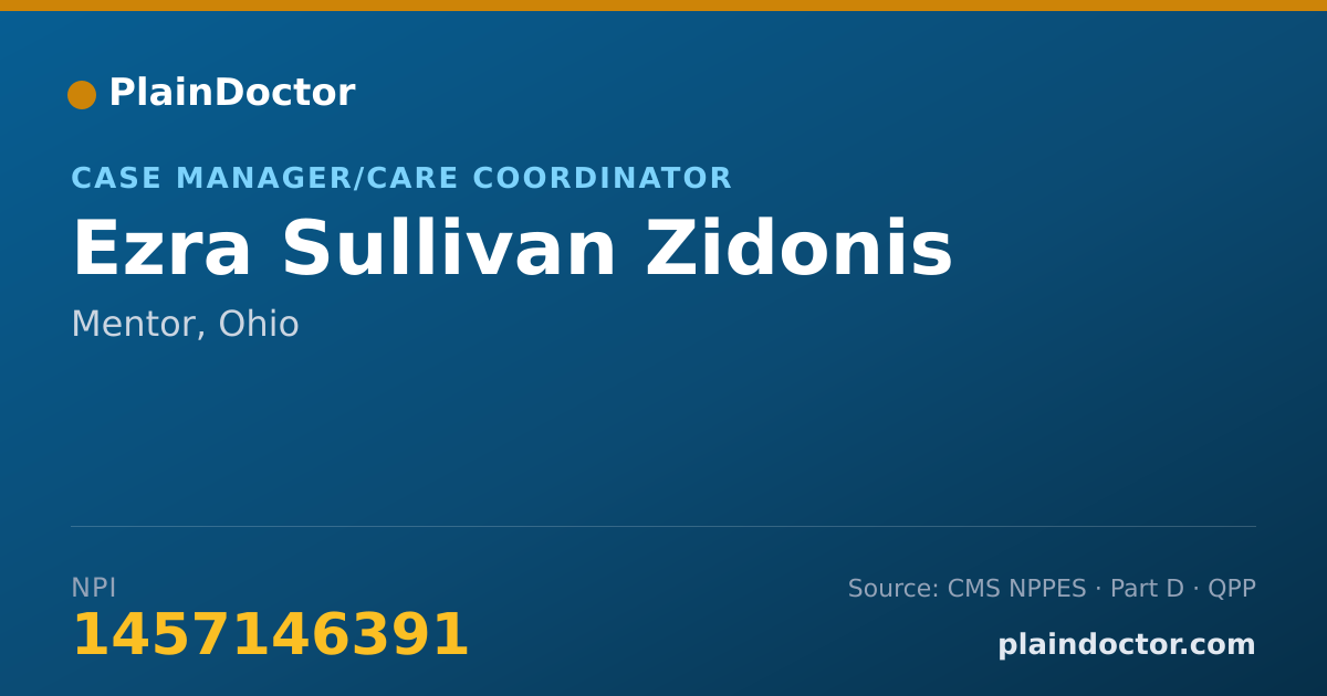 Shareable card for Ezra Sullivan Zidonis - Case Manager/Care Coordinator, Mentor, OH