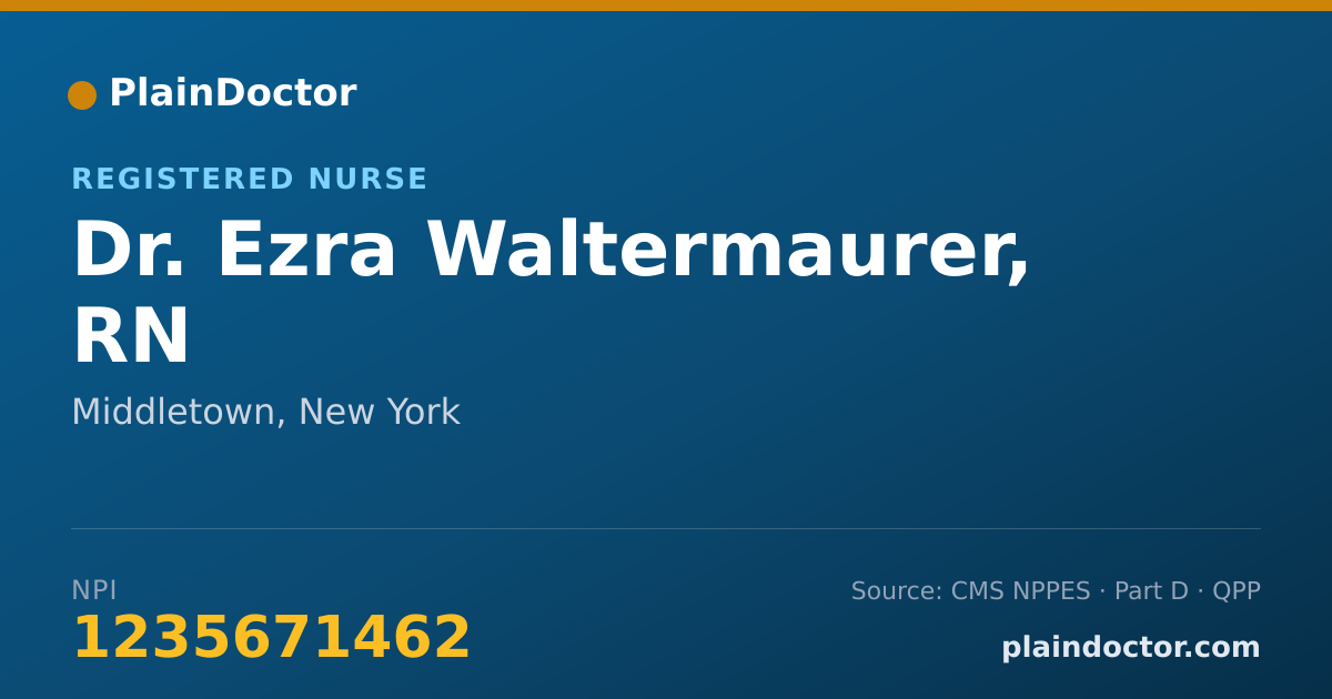 Shareable card for Ezra Waltermaurer, RN - Registered Nurse, Middletown, NY