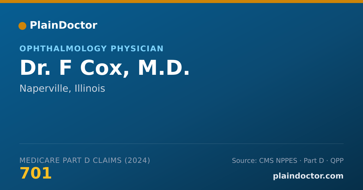 Shareable card for F Cox, M.D. - Ophthalmology Physician, Naperville, IL