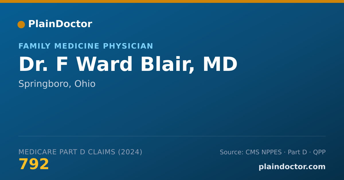 Shareable card for F Ward Blair, MD - Family Medicine Physician, Springboro, OH