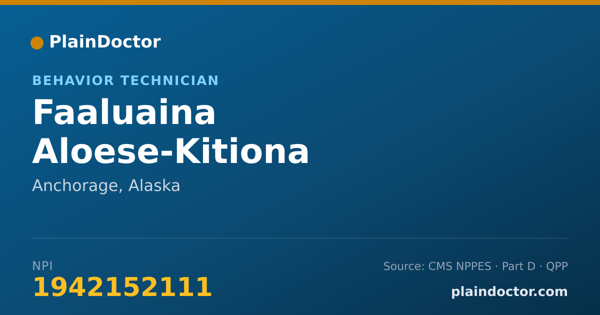 Shareable card for Faaluaina Aloese-Kitiona - Behavior Technician, Anchorage, AK