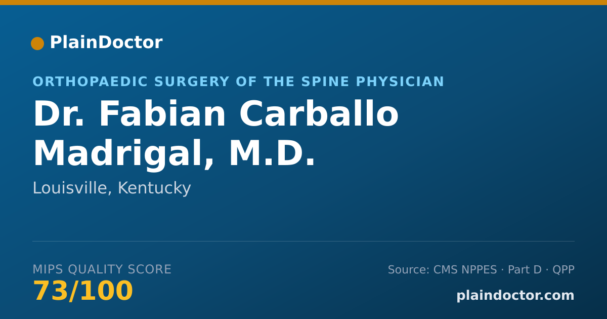 Shareable card for Fabian Carballo Madrigal, M.D. - Orthopaedic Surgery of the Spine Physician, Louisville, KY