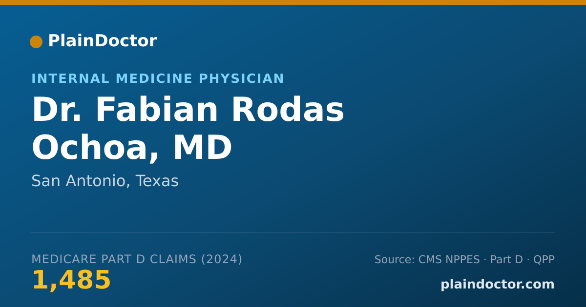 Shareable card for Fabian Rodas Ochoa, MD - Internal Medicine Physician, San Antonio, TX