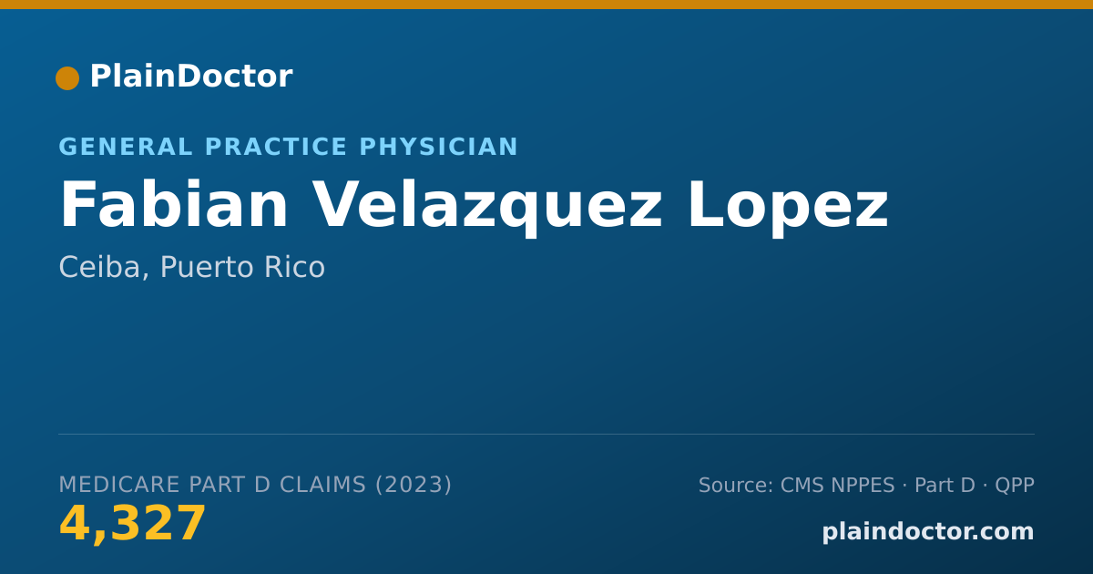 Shareable card for Fabian Velazquez Lopez - General Practice Physician, Ceiba, PR