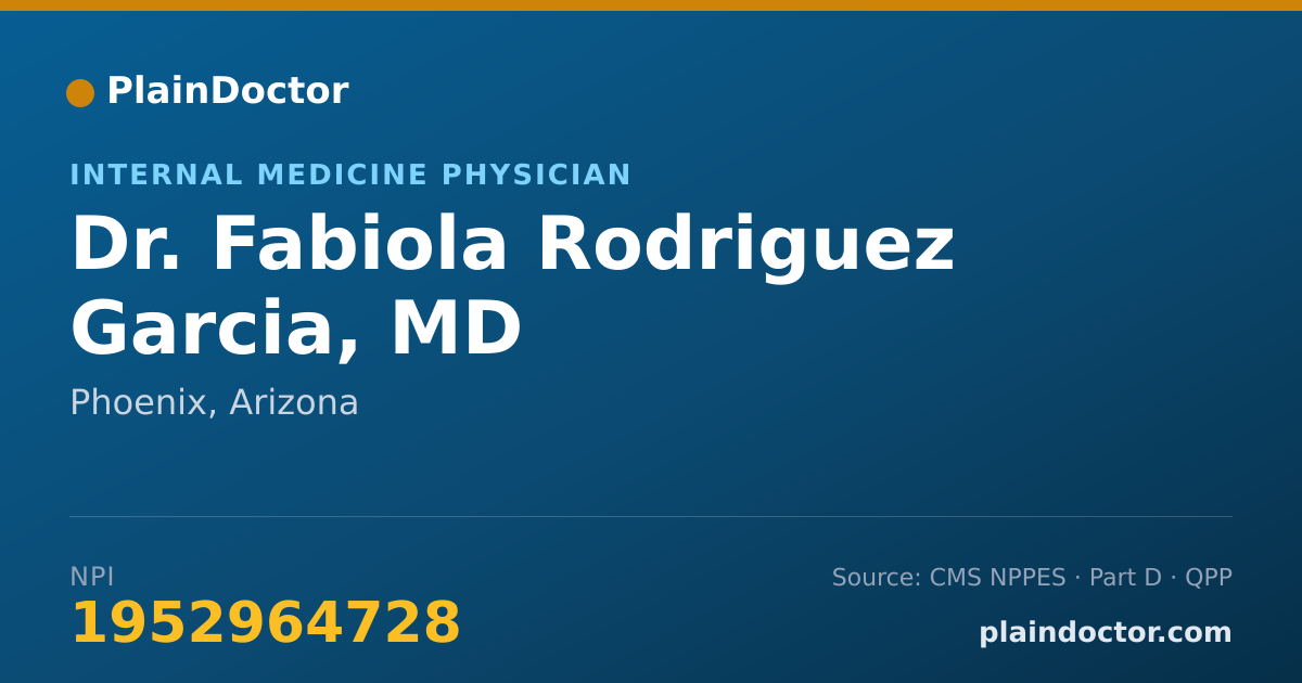 Shareable card for Fabiola Rodriguez Garcia, MD - Internal Medicine Physician, Phoenix, AZ