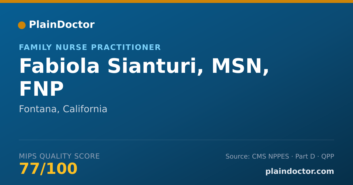 Shareable card for Fabiola Sianturi, MSN, FNP - Family Nurse Practitioner, Fontana, CA