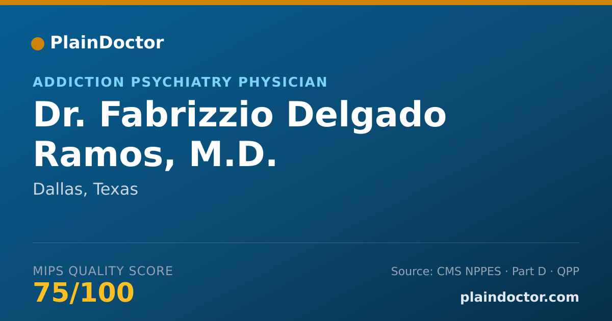 Shareable card for Fabrizzio Delgado Ramos, M.D. - Addiction Psychiatry Physician, Dallas, TX