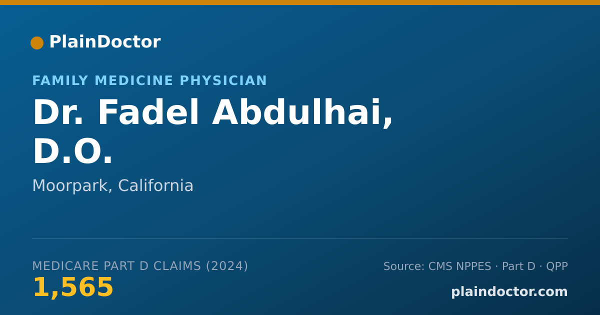 Shareable card for Fadel Abdulhai, D.O. - Family Medicine Physician, Moorpark, CA