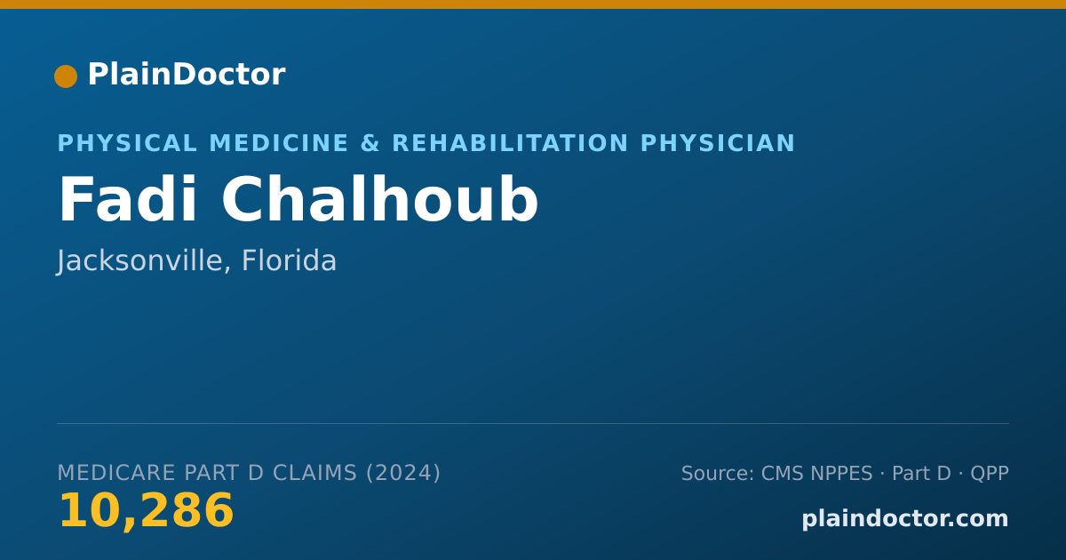 Shareable card for Fadi Chalhoub - Physical Medicine & Rehabilitation Physician, Jacksonville, FL