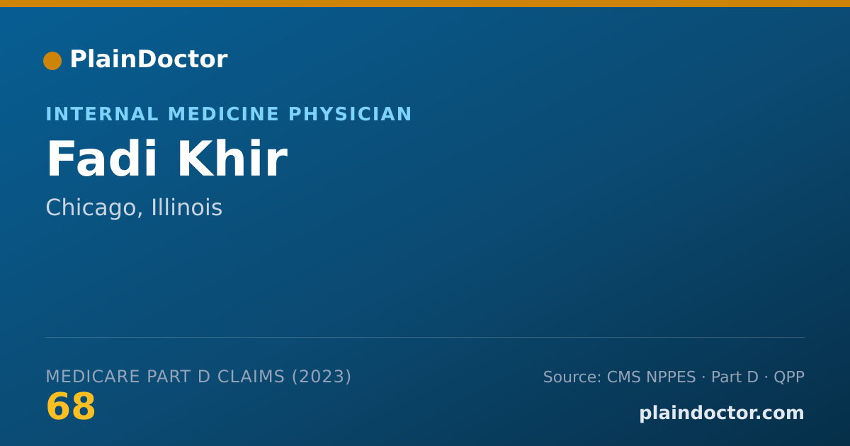 Shareable card for Fadi Khir - Internal Medicine Physician, Chicago, IL