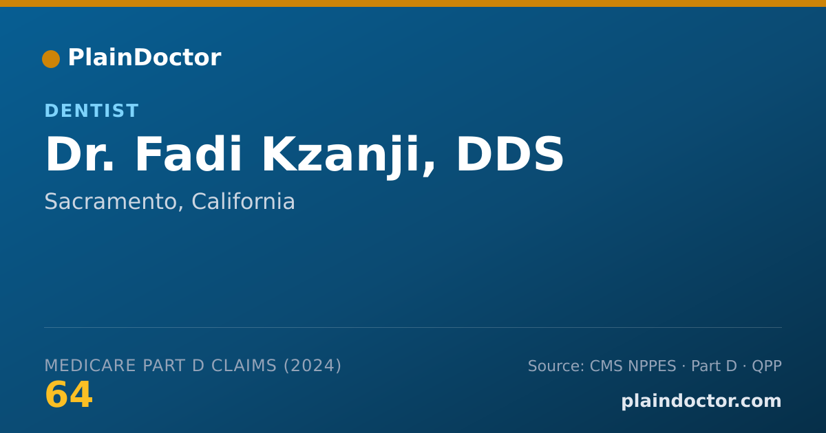 Shareable card for Fadi Kzanji, DDS - Dentist, Sacramento, CA