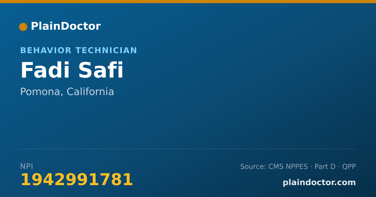 Shareable card for Fadi Safi - Behavior Technician, Pomona, CA