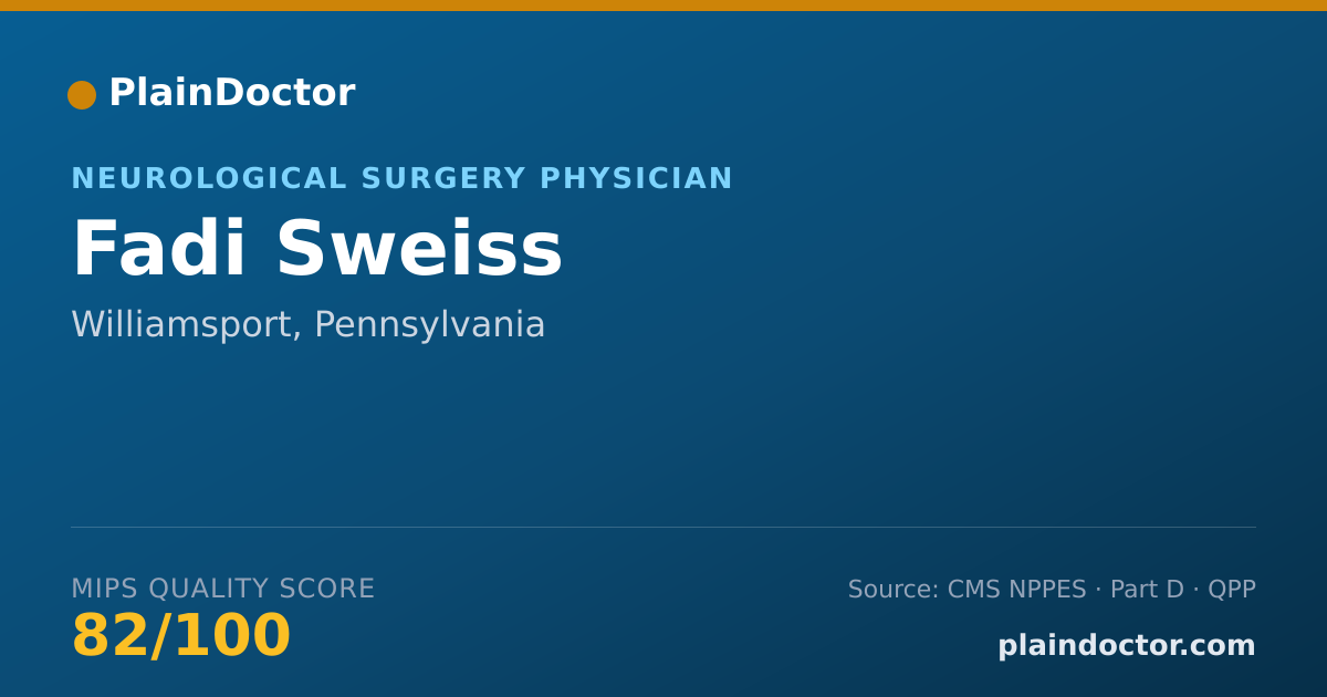 Shareable card for Fadi Sweiss - Neurological Surgery Physician, Williamsport, PA