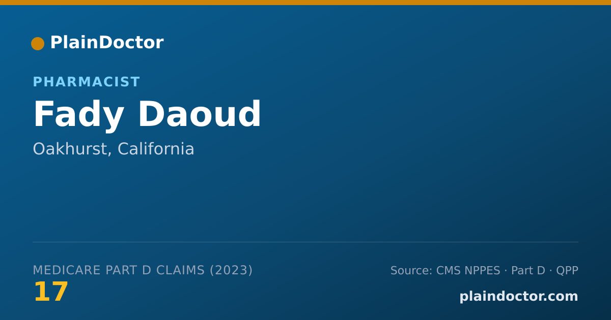 Shareable card for Fady Daoud - Pharmacist, Oakhurst, CA