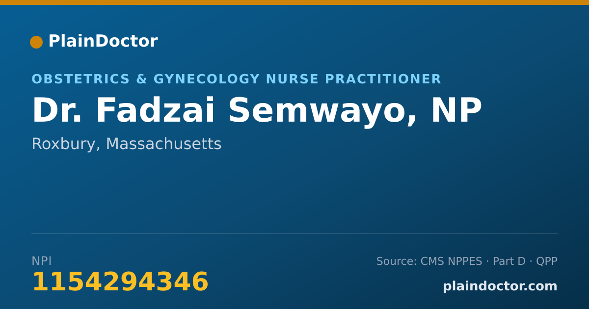 Shareable card for Fadzai Semwayo, NP - Obstetrics & Gynecology Nurse Practitioner, Roxbury, MA