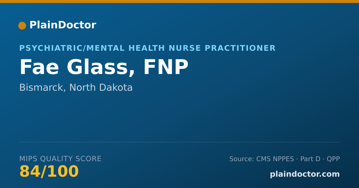 Shareable card for Fae Glass, FNP - Nurse Practitioner, Bismarck, ND