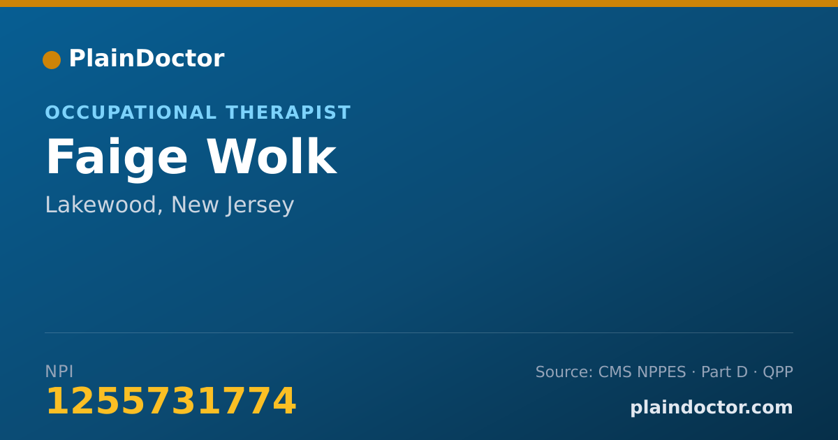 Shareable card for Faige Wolk - Occupational Therapist, Lakewood, NJ