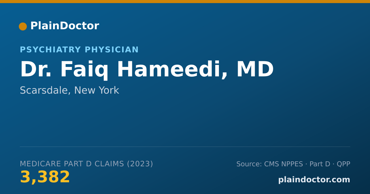 Shareable card for Faiq Hameedi, MD - Psychiatry Physician, Scarsdale, NY