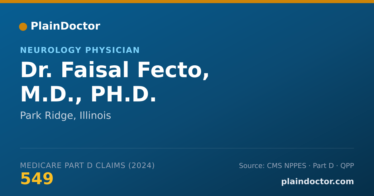 Shareable card for Faisal Fecto, M.D., PH.D. - Neurology Physician, Park Ridge, IL