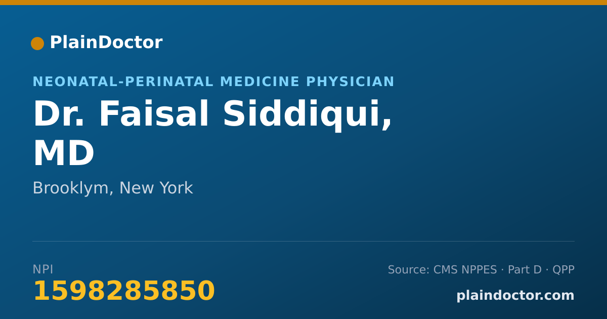 Shareable card for Faisal Siddiqui, MD - Neonatal-Perinatal Medicine Physician, Brooklym, NY