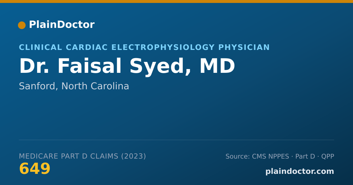 Shareable card for Faisal Syed, MD - Clinical Cardiac Electrophysiology Physician, Sanford, NC