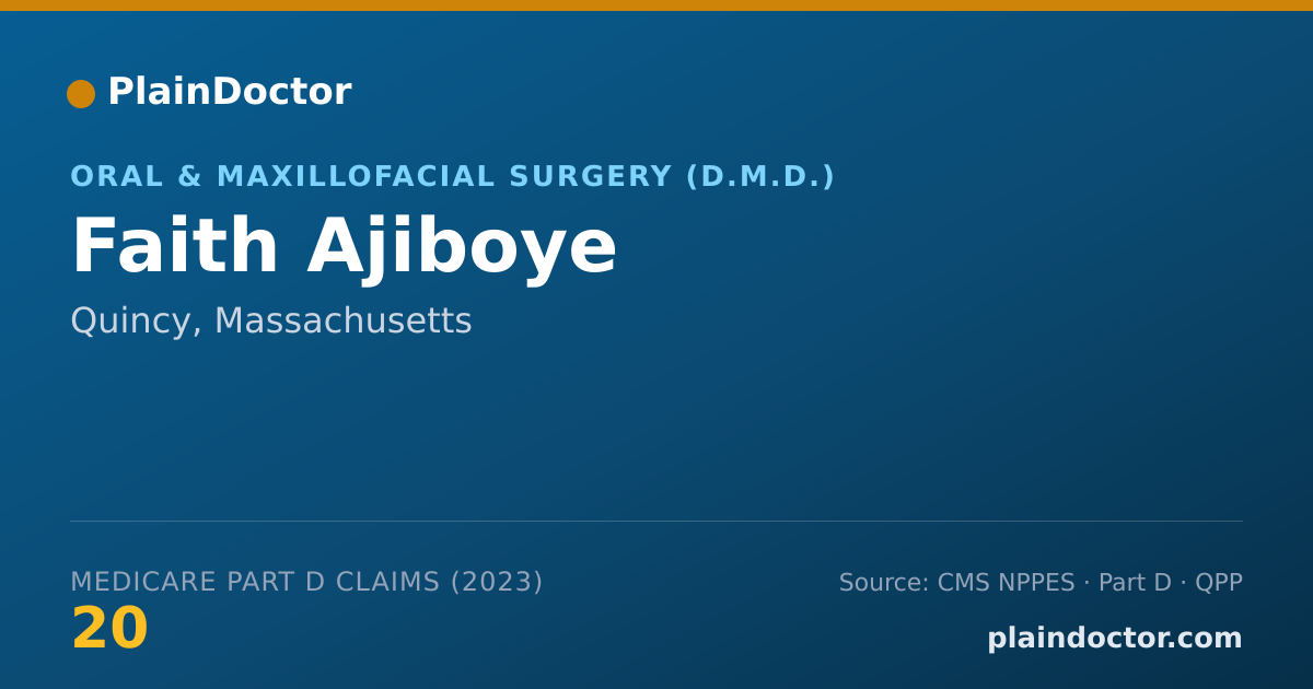 Shareable card for Faith Ajiboye - Oral & Maxillofacial Surgery (D.M.D.), Quincy, MA