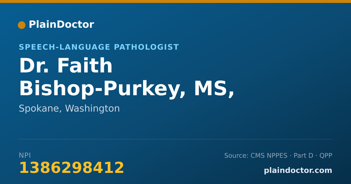 Shareable card for Faith Bishop-Purkey, MS, CCC-SLP - Speech-Language Pathologist, Spokane, WA