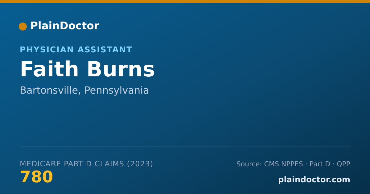 Shareable card for Faith Burns - Physician Assistant, Bartonsville, PA