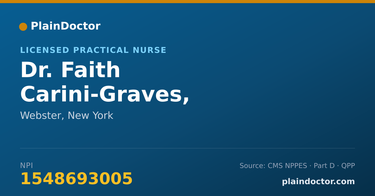 Shareable card for Faith Carini-Graves, PMHNP(PSYCHIATRIC) - Licensed Practical Nurse, Webster, NY