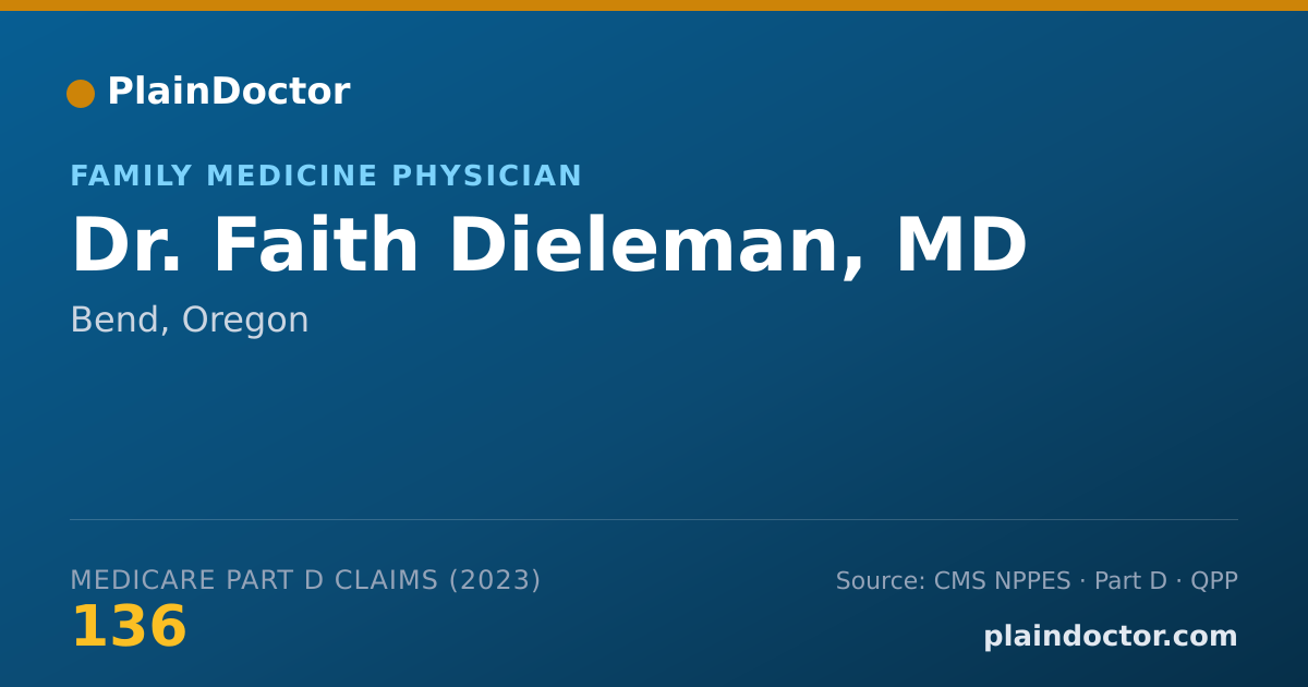 Shareable card for Faith Dieleman, MD - Family Medicine Physician, Bend, OR