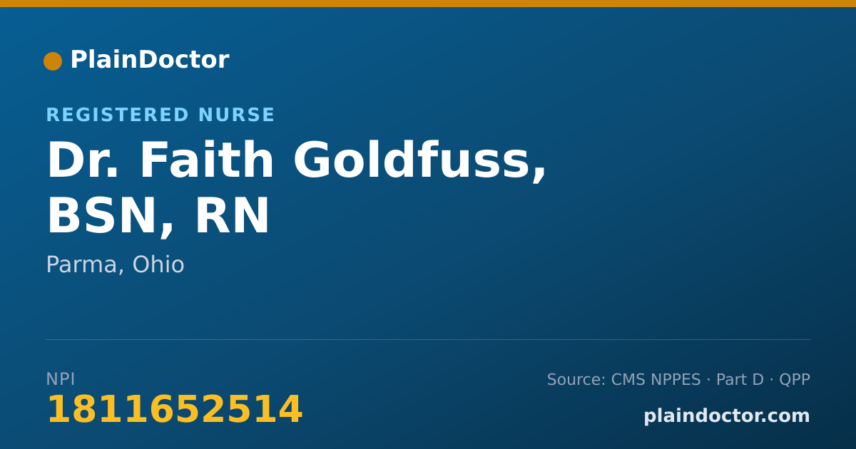 Shareable card for Faith Goldfuss, BSN, RN - Registered Nurse, Parma, OH