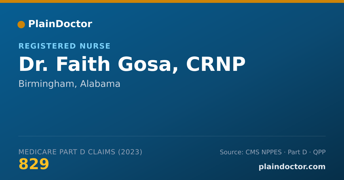 Shareable card for Faith Gosa, CRNP - Registered Nurse, Birmingham, AL