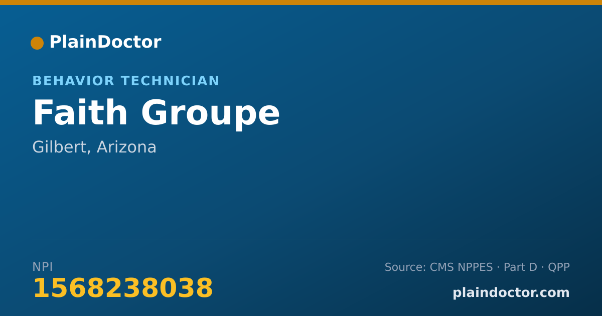 Shareable card for Faith Groupe - Behavior Technician, Gilbert, AZ