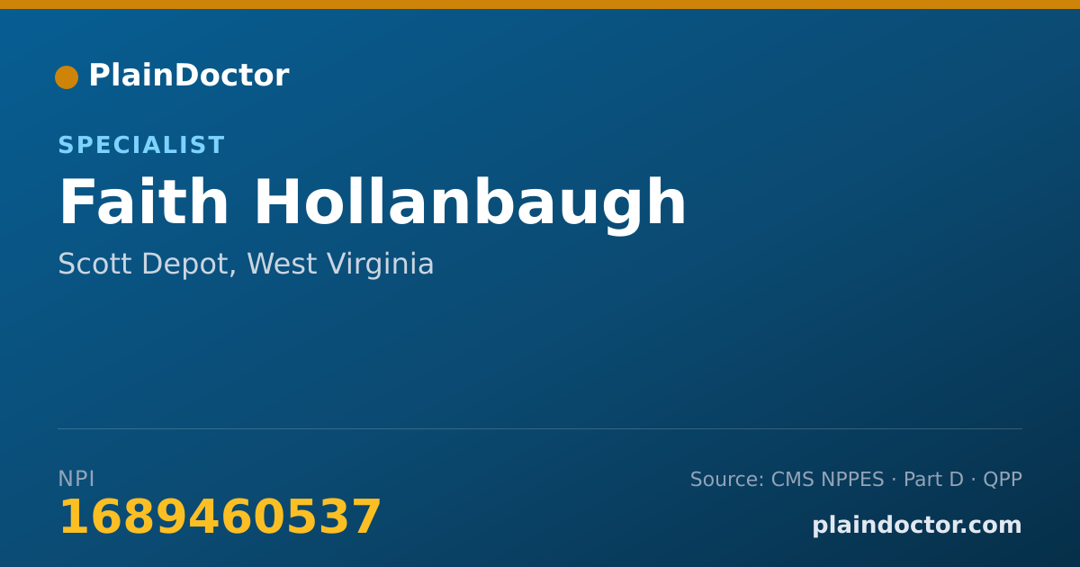 Shareable card for Faith Hollanbaugh - Specialist, Scott Depot, WV