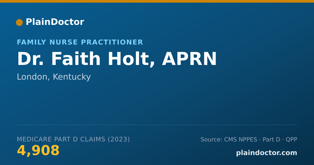 Shareable card for Faith Holt, APRN - Family Nurse Practitioner, London, KY