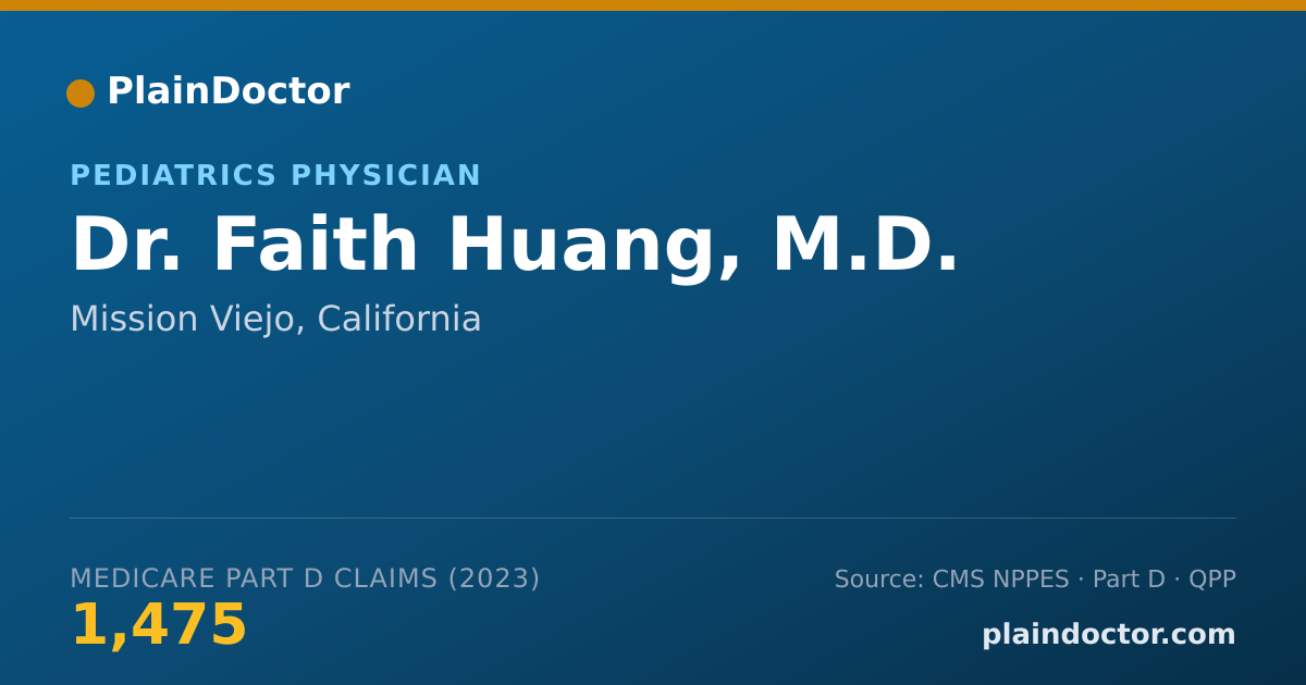 Shareable card for Faith Huang, M.D. - Pediatrics Physician, Mission Viejo, CA