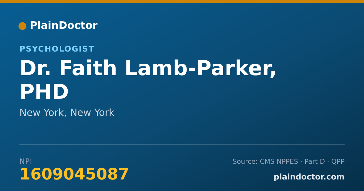 Shareable card for Faith Lamb-Parker, PHD - Psychologist, New York, NY