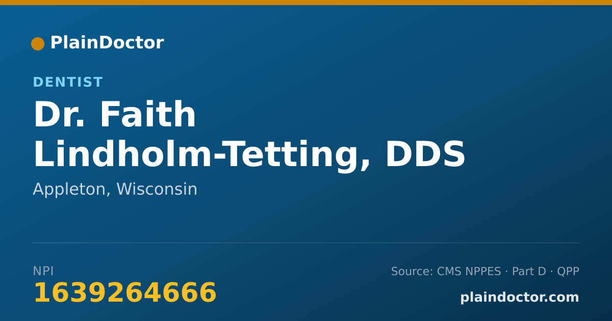 Shareable card for Faith Lindholm-Tetting, DDS - Dentist, Appleton, WI