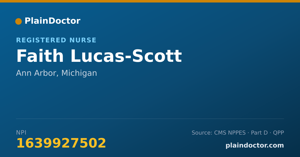 Shareable card for Faith Lucas-Scott - Registered Nurse, Ann Arbor, MI