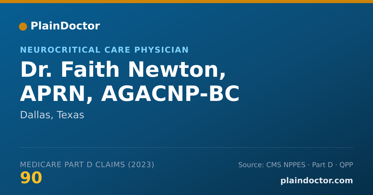 Shareable card for Faith Newton, APRN, AGACNP-BC - Neurocritical Care Physician, Dallas, TX