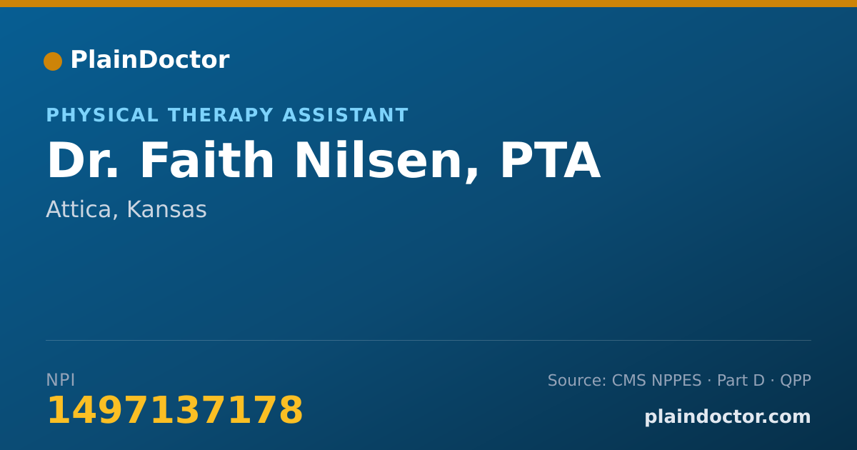 Shareable card for Faith Nilsen, PTA - Physical Therapy Assistant, Attica, KS