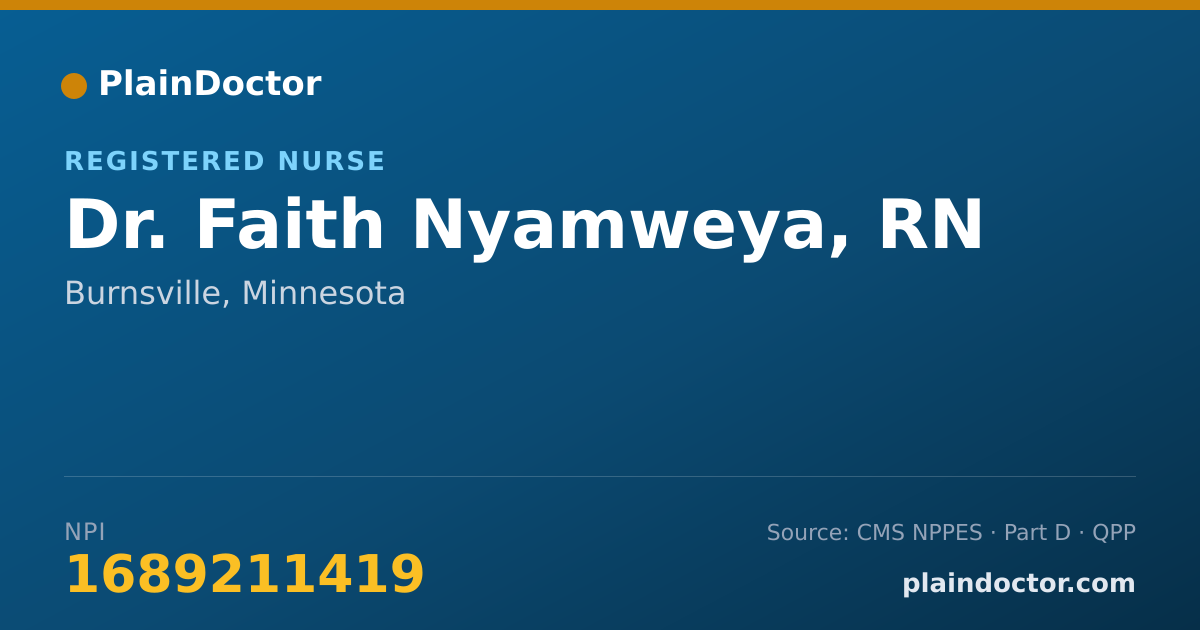 Shareable card for Faith Nyamweya, RN - Registered Nurse, Burnsville, MN