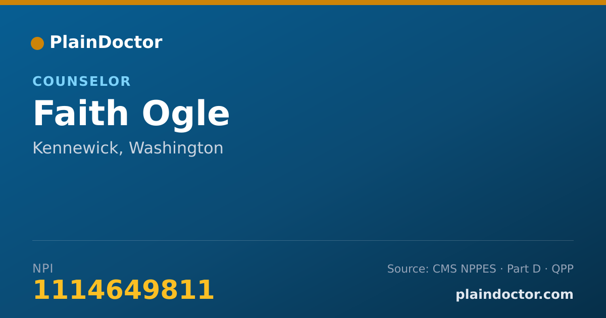 Shareable card for Faith Ogle - Counselor, Kennewick, WA