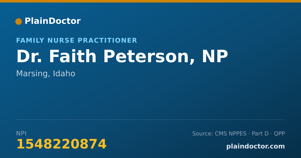 Shareable card for Faith Peterson, NP - Family Nurse Practitioner, Marsing, ID