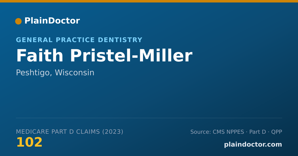 Shareable card for Faith Pristel-Miller - General Practice Dentistry, Peshtigo, WI